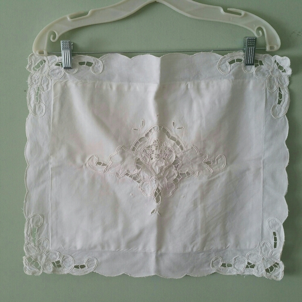 Battenberg lace throw pillow case